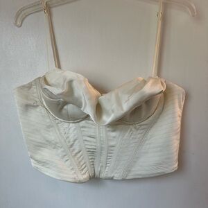House of CB 'Bea' draped ivory satin corset top L+ ( Plus Cup)